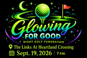 Glowing for good golf outing logo